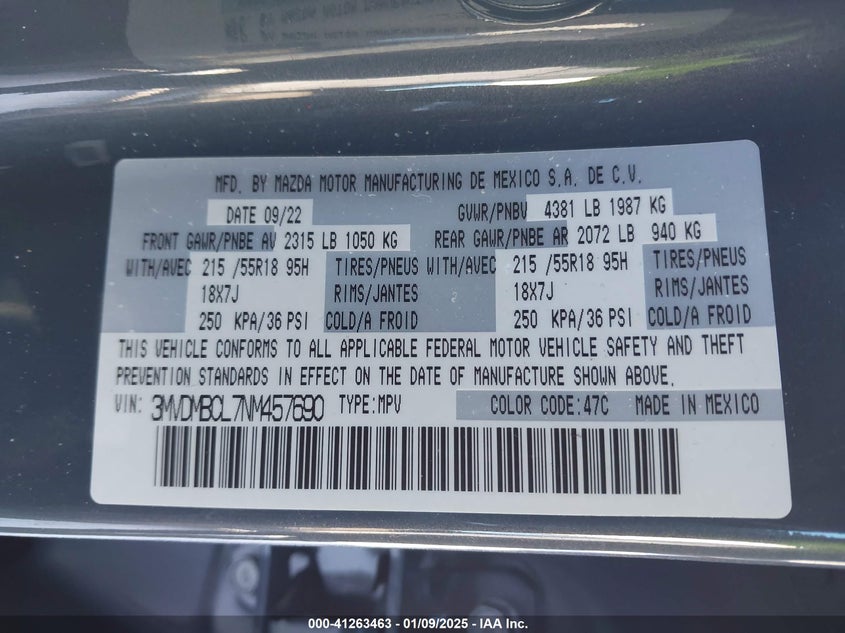 2022 MAZDA CX-30 CARBON EDITION - 3MVDMBCL7NM457690