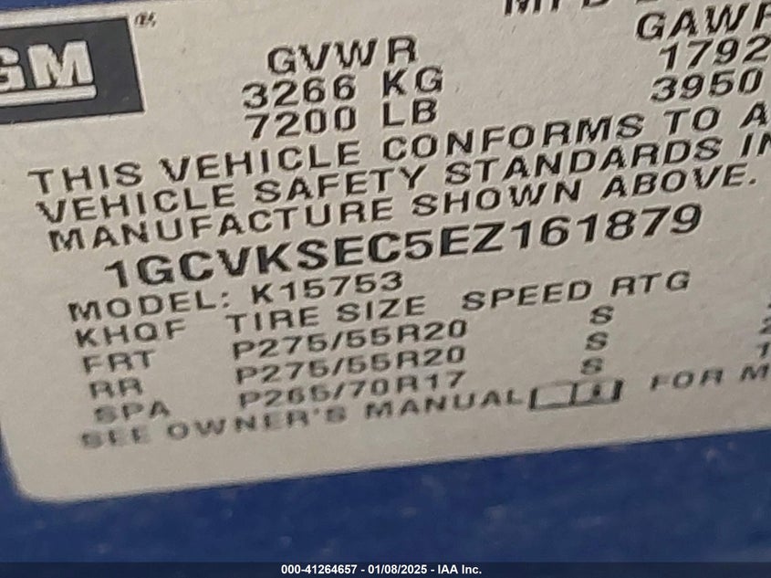 2014 CHEVROLET SILVERADO 1500 1LZ - 1GCVKSEC5EZ161879