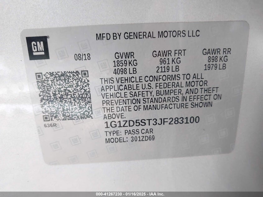 2018 CHEVROLET MALIBU LT - 1G1ZD5ST3JF283100