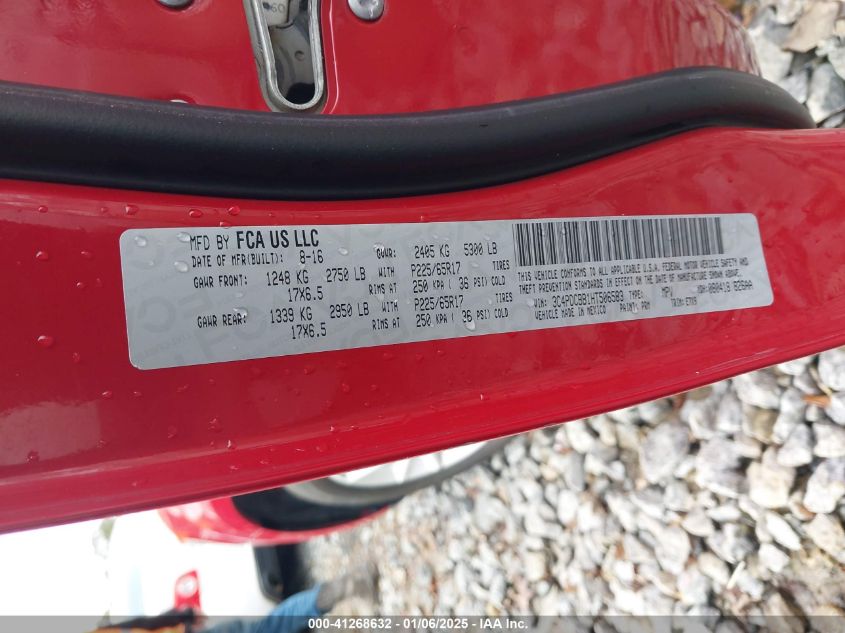 2017 Dodge Journey Sxt VIN: 3C4PDCBB1HT506583 Lot: 41268632