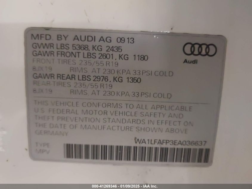 VIN WA1LFAFP3EA036637 2014 Audi Q5, 2.0T Premium no.9