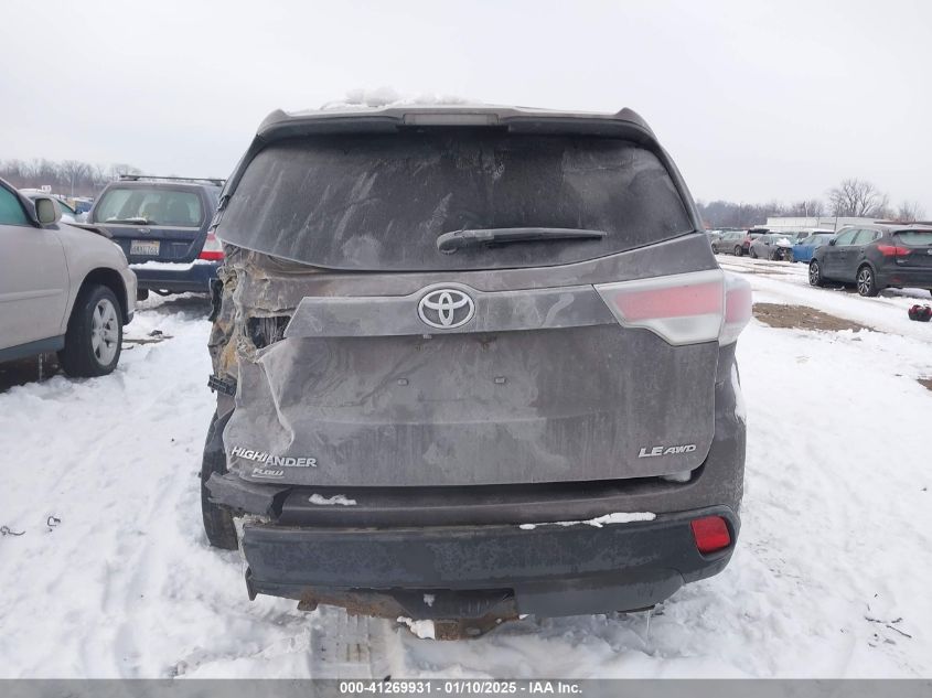 VIN 5TDBKRFHXFS156928 2015 Toyota Highlander, Le V6 no.16