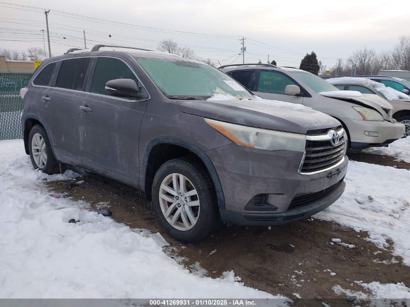 VIN 5TDBKRFHXFS156928 2015 Toyota Highlander, Le V6 no.1