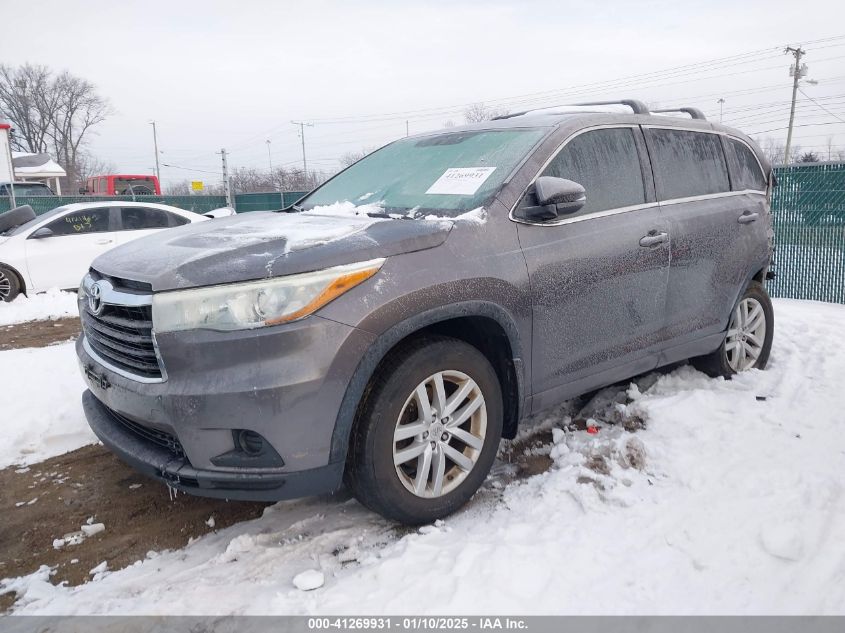 VIN 5TDBKRFHXFS156928 2015 Toyota Highlander, Le V6 no.2