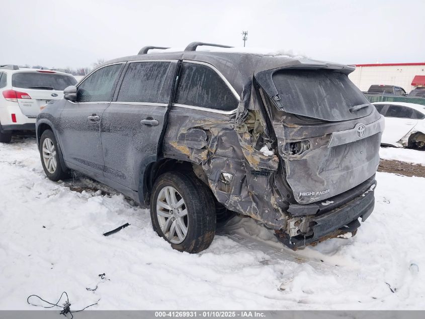 VIN 5TDBKRFHXFS156928 2015 Toyota Highlander, Le V6 no.3