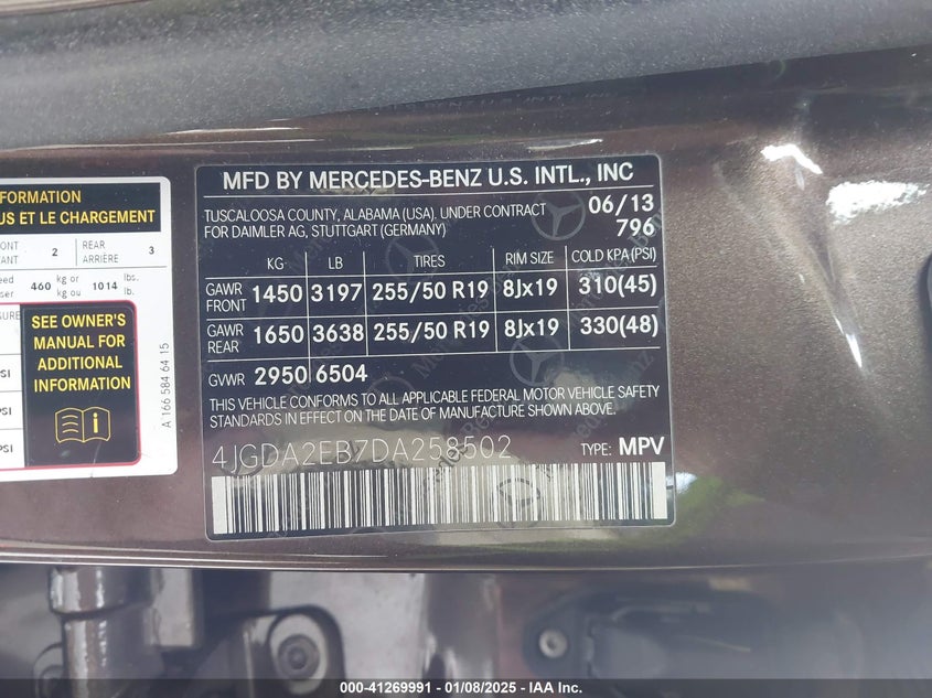 2013 MERCEDES-BENZ ML 350 BLUETEC 4MATIC - 4JGDA2EB7DA258502