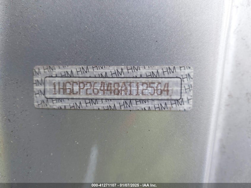 2008 HONDA ACCORD VIN: 1HGCP26448A112564