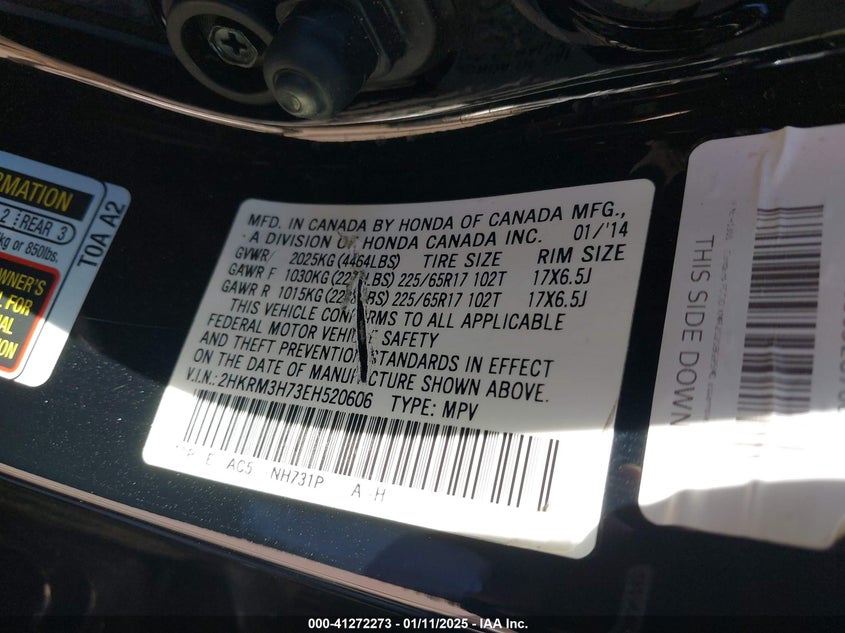 2014 HONDA CR-V EX-L - 2HKRM3H73EH520606