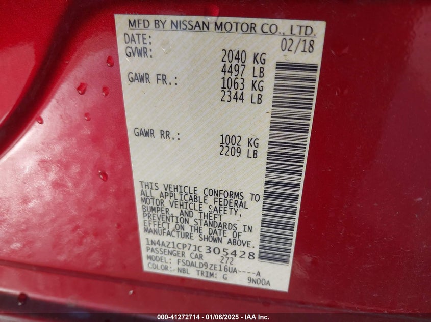 2018 NISSAN LEAF SV - 1N4AZ1CP7JC305428