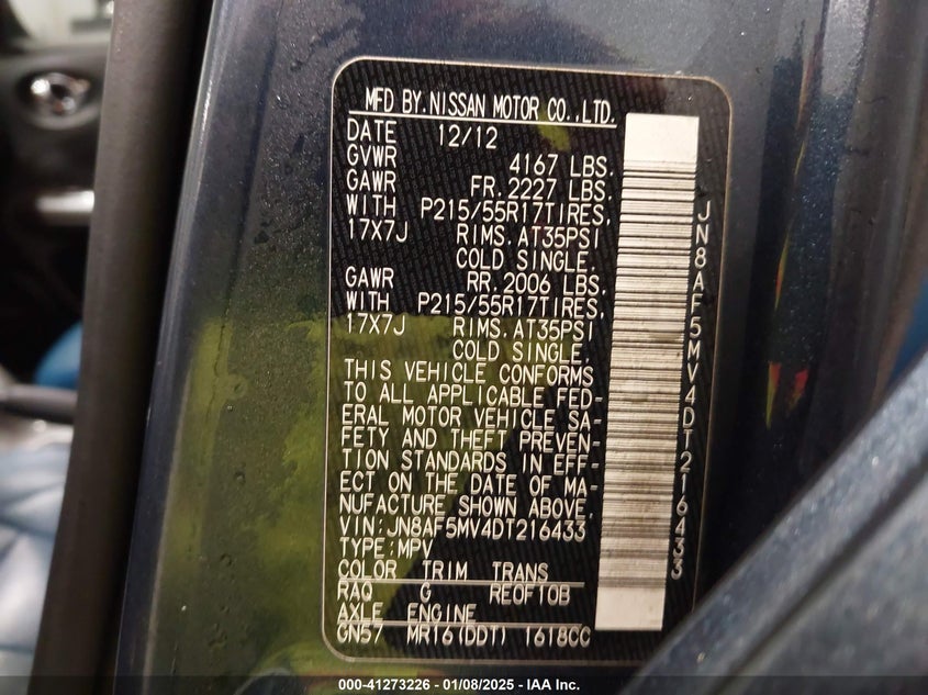 2013 NISSAN JUKE SV - JN8AF5MV4DT216433