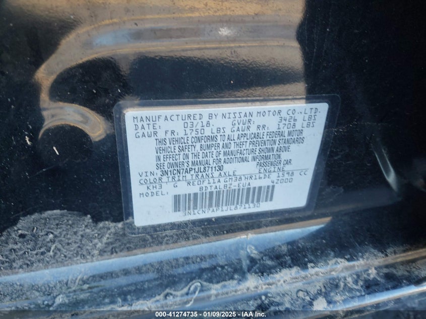 2018 NISSAN VERSA 1.6 SV - 3N1CN7AP1JL871130