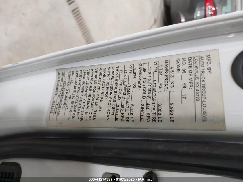 2017 FORD F-250 XL - 1FDBF2A62HEC81749