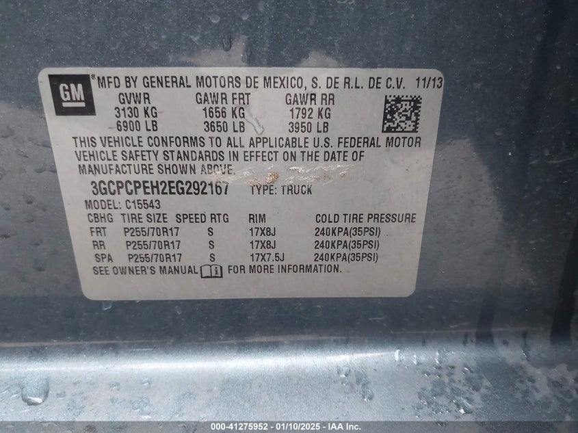 2014 CHEVROLET SILVERADO 1500 WORK TRUCK 2WT - 3GCPCPEH2EG292167