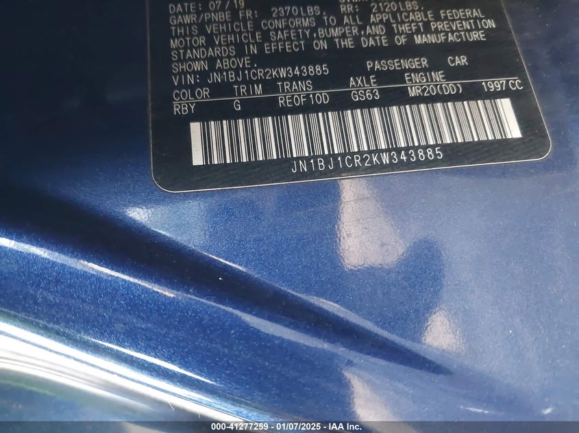 2019 NISSAN ROGUE SPORT S - JN1BJ1CR2KW343885