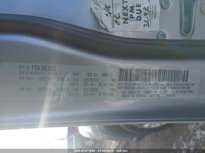 2020 JEEP COMPASS LIMITED FWD - 3C4NJCCB1LT140650