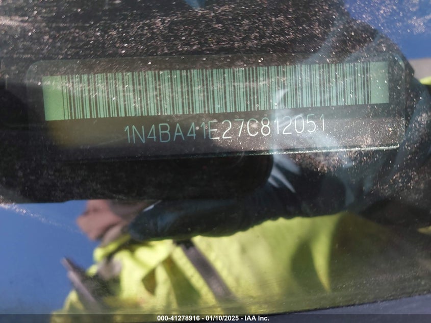 2007 Nissan Maxima 3.5 Sl VIN: 1N4BA41E27C812051 Lot: 41278916