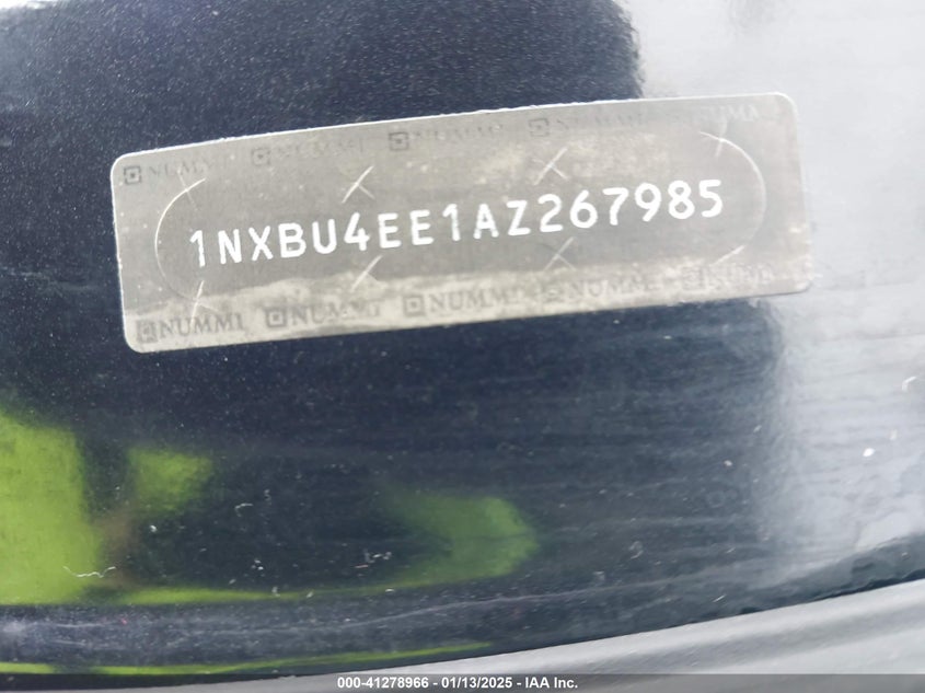 2010 TOYOTA COROLLA VIN: 1NXBU4EE1AZ267985