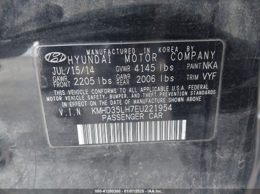 VIN KMHD35LH7EU221954 2014 HYUNDAI ELANTRA GT no.9