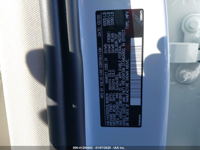 2020 VOLVO XC90 T5 MOMENTUM 7 PASSENGER - YV4102CK0L1608514