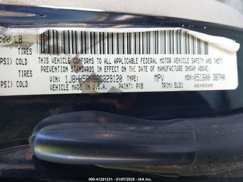 2006 Jeep Commander Limited VIN: 1J8HH58N86C329120 Lot: 41281231