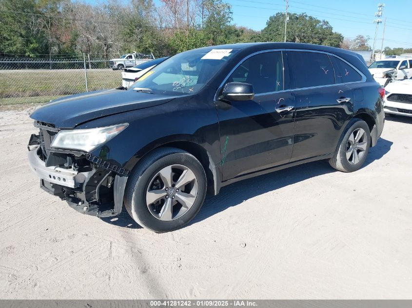 VIN 5FRYD4H22EB037255 2014 ACURA MDX no.2