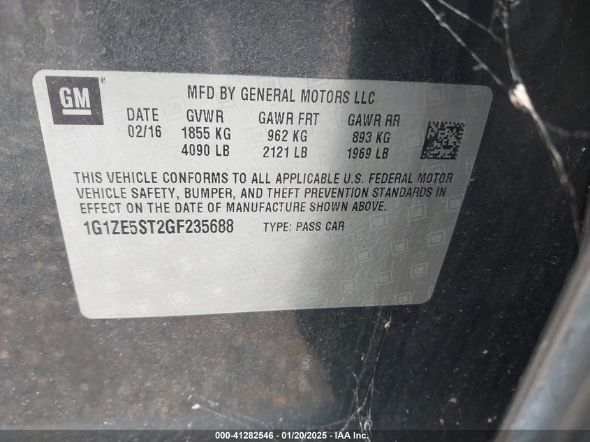 2016 CHEVROLET MALIBU 1LT - 1G1ZE5ST2GF235688