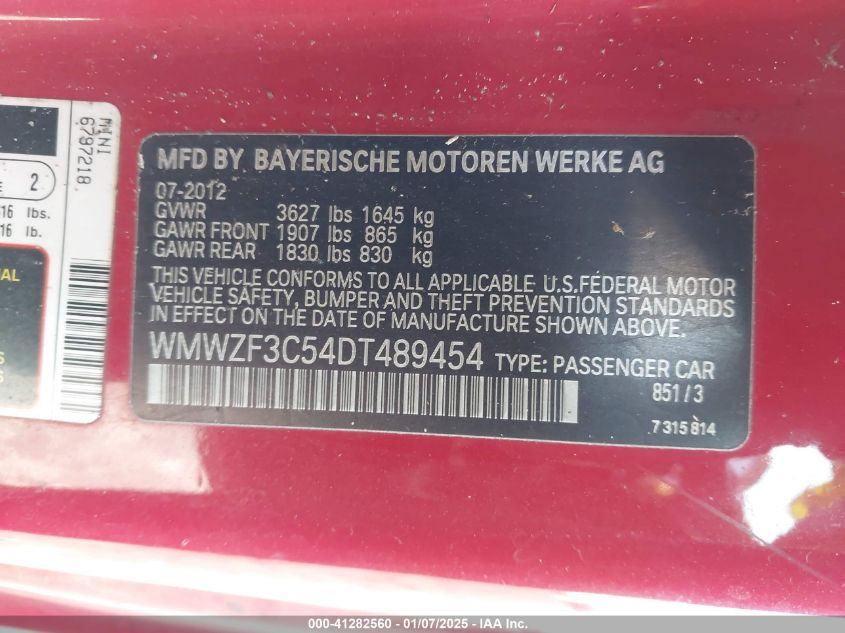 VIN WMWZF3C54DT489454 2013 MINI CLUBMAN no.9