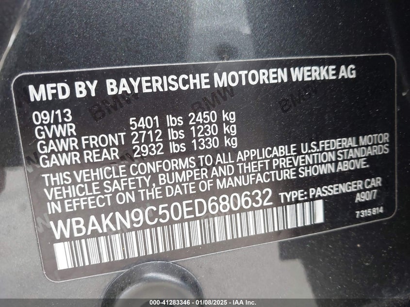 2014 BMW 550I - WBAKN9C50ED680632