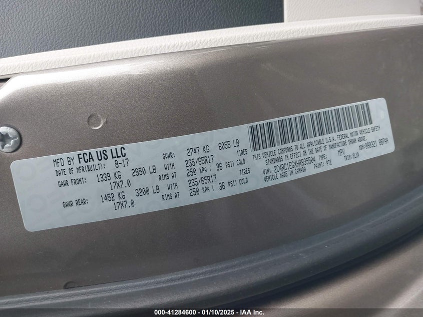 2017 CHRYSLER PACIFICA TOURING-L PLUS - 2C4RC1EGXHR835504