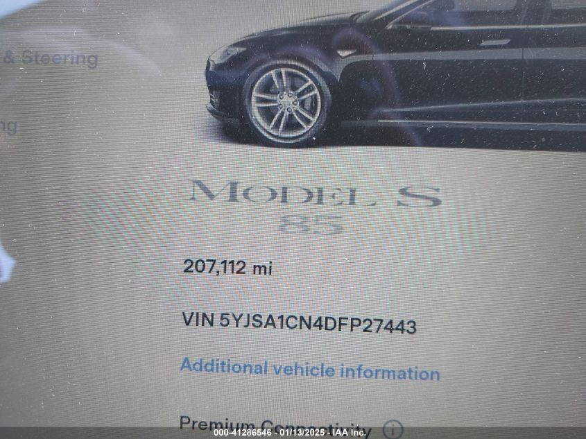 VIN 5YJSA1CN4DFP27443 2013 Tesla Model S no.16