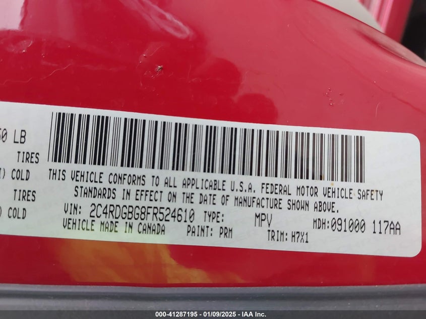 2015 DODGE GRAND CARAVAN SE - 2C4RDGBG8FR524610