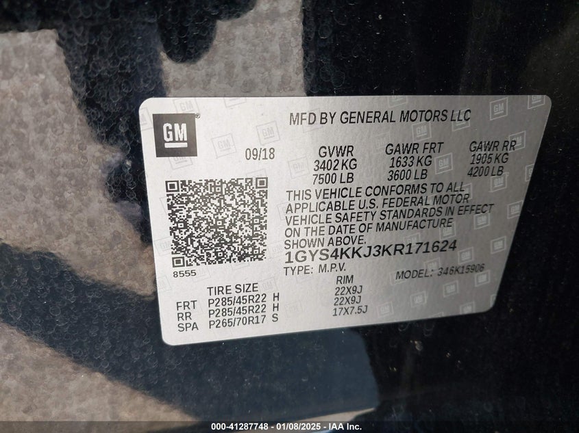 2019 CADILLAC ESCALADE ESV PLATINUM - 1GYS4KKJ3KR171624