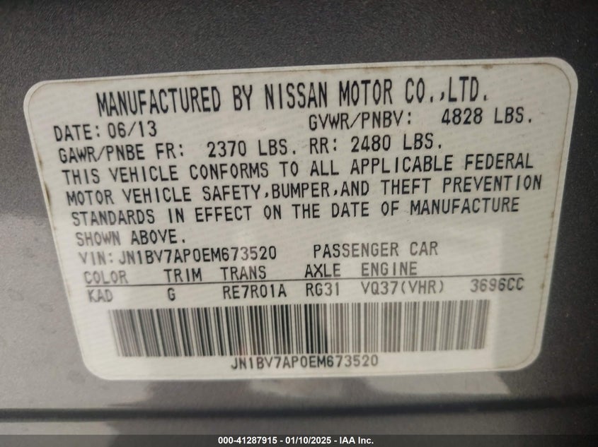 2014 INFINITI Q50 SPORT - JN1BV7AP0EM673520