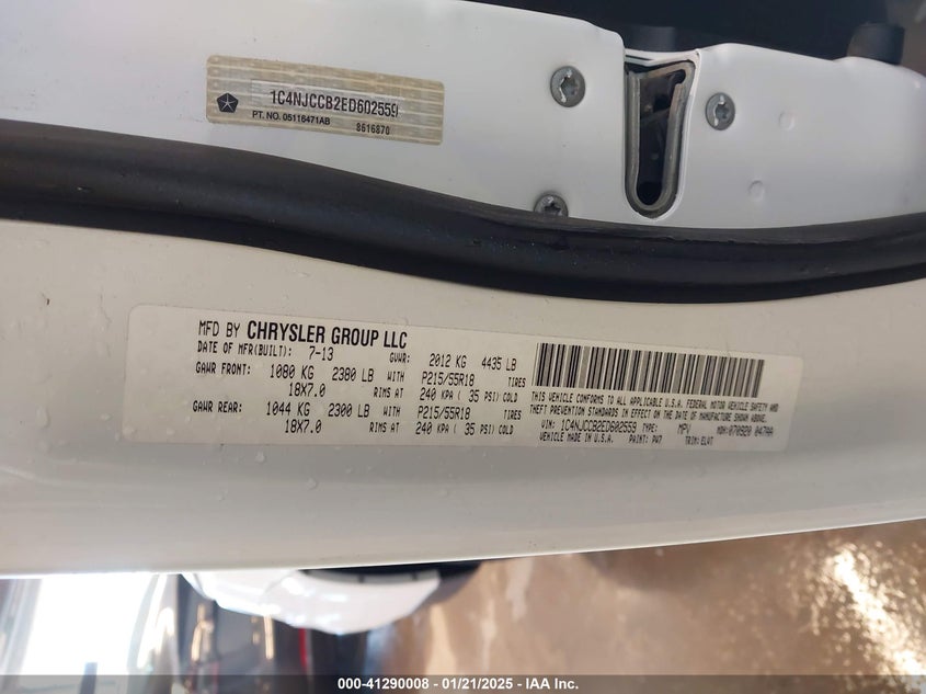 2014 JEEP COMPASS LIMITED - 1C4NJCCB2ED602559