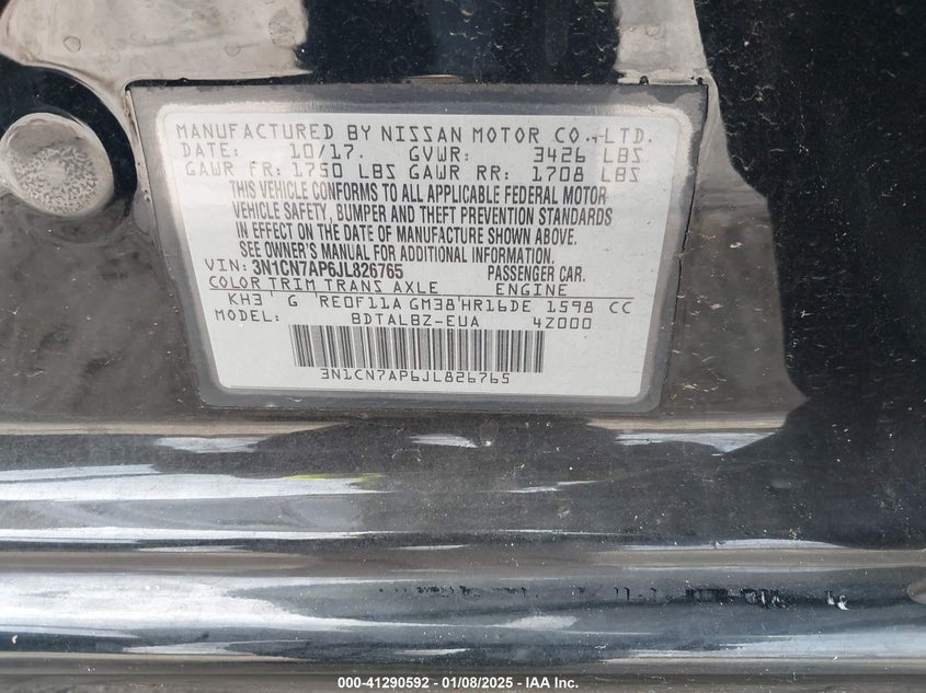 2018 NISSAN VERSA 1.6 SV - 3N1CN7AP6JL826765