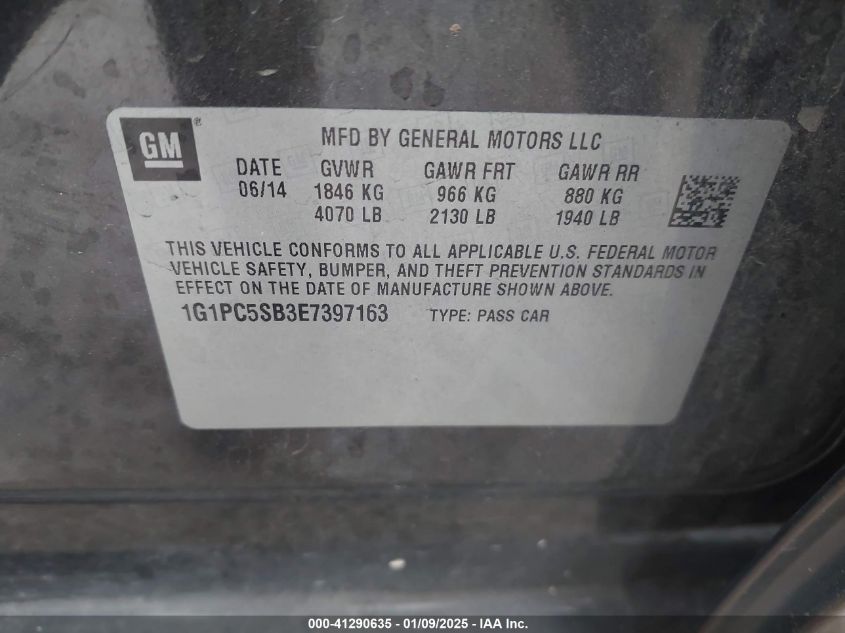 VIN 1G1PC5SB3E7397163 2014 CHEVROLET CRUZE no.9