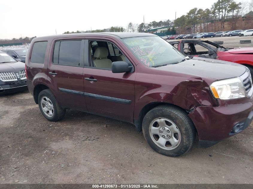 VIN 5FNYF4H25FB068626 2015 Honda Pilot, LX no.1