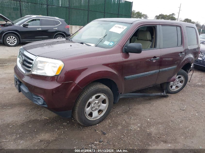 VIN 5FNYF4H25FB068626 2015 Honda Pilot, LX no.2