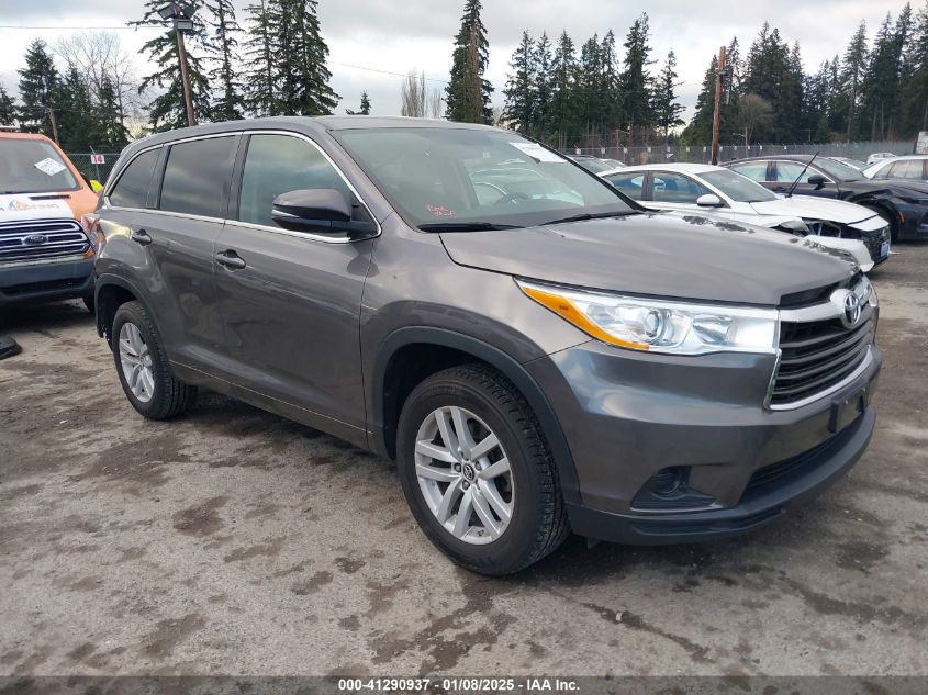 2016 TOYOTA HIGHLANDER LE - 5TDZARFH6GS021187