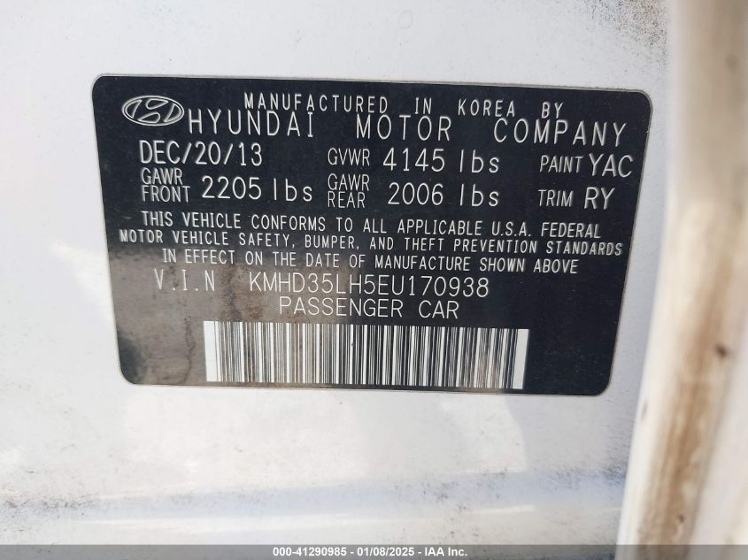 VIN KMHD35LH5EU170938 2014 HYUNDAI ELANTRA GT no.9