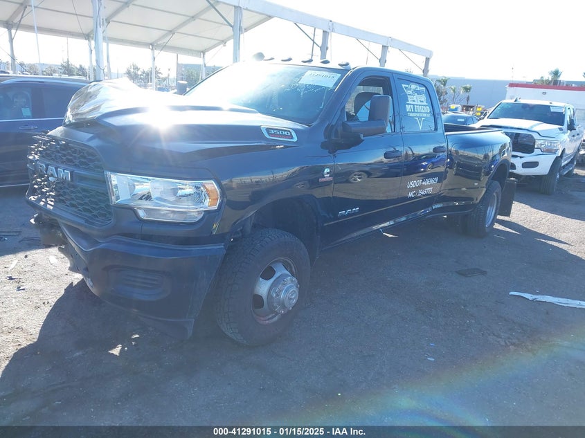2022 Ram 3500 Tradesman 4X4 8' Box black truck diesel 3C63RRGL7NG363297 photo #3