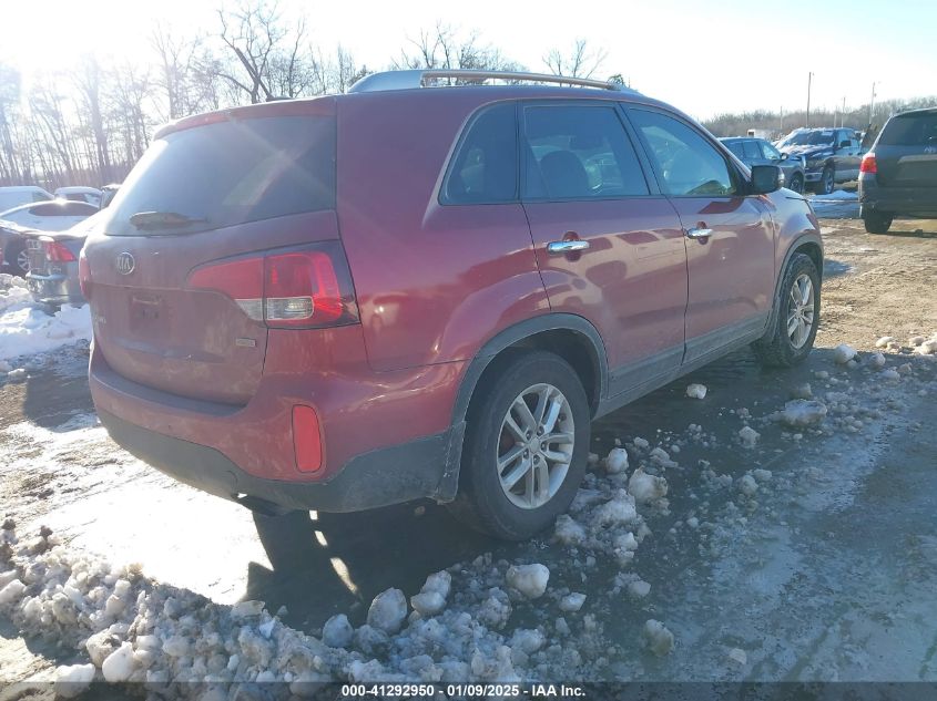 VIN 5XYKT4A60FG626399 2015 KIA Sorento, LX no.4