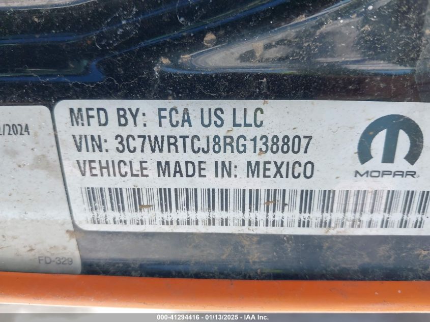2024 Ram 3500 Chassis Tradesman/Slt/Laramie/Limited VIN: 3C7WRTCJ8RG138807 Lot: 41294416