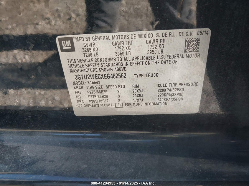 2014 GMC SIERRA 1500 DENALI - 3GTU2WECXEG482562