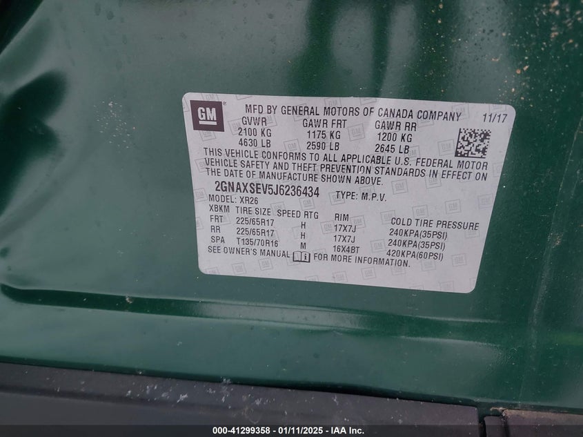 2018 CHEVROLET EQUINOX LT - 2GNAXSEV5J6236434