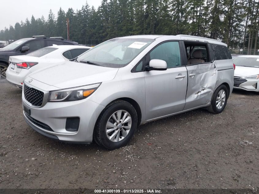 VIN KNDMB5C14G6155896 2016 KIA Sedona, LX no.2