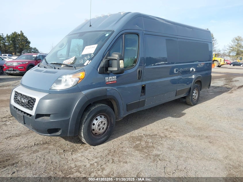 2019 Ram Promaster 3500 Cargo Van High Roof 159 Wb Ext, Left Rear, IAAI, VIN 3C6URVJGXKE564353 — photo 2