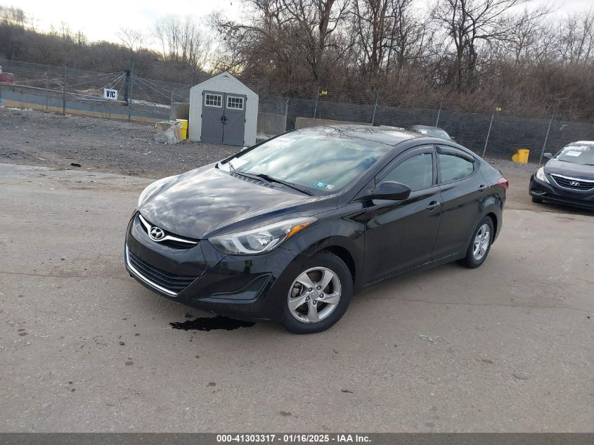 VIN 5NPDH4AE8EH537351 2014 Hyundai Elantra, SE no.2