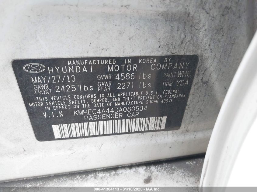 VIN KMHEC4A44DA080534 2013 HYUNDAI SONATA HYBRID no.9