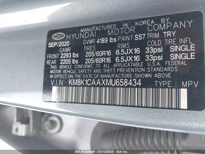 2021 HYUNDAI KONA SE - KM8K1CAAXMU658434